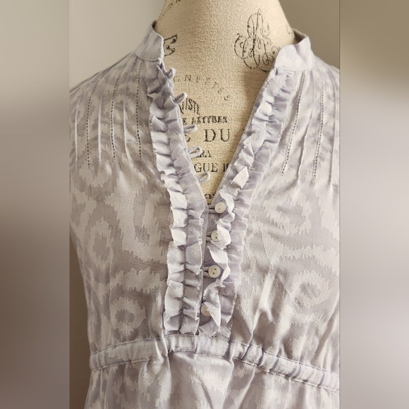 CALVIN KLEIN light blue belted blouse with ruffle in size S - Picture 6 of 6